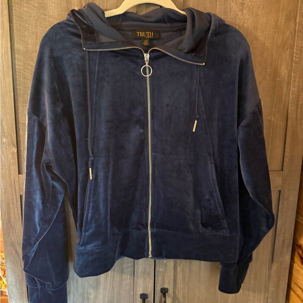 Truth Deep Blue Velvet Hoodie
